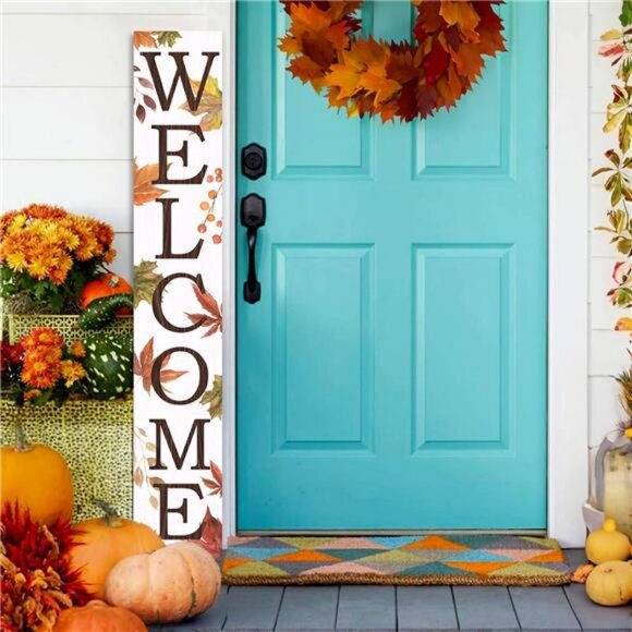 Fall Wooden Porch Sign Front for Thanksgiving Door Decoration Decorations - Picture 3 of 8